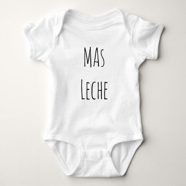 T-shirt Bodysuit engraçado do bebê do leche do Mas (Frente)