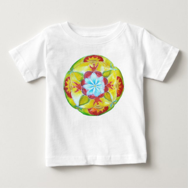 T-shirt Bodysuit Mandala Bebê (Frente)