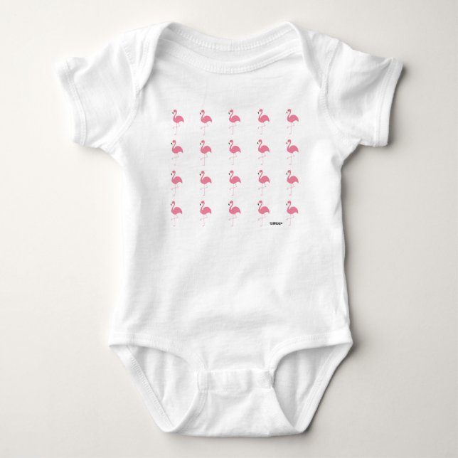 T-shirt Bodysuit original com divertimento do flamingo! (Frente)