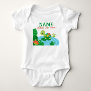 T-shirt Bodysuit pequeno do jérsei do bebê da tartaruga