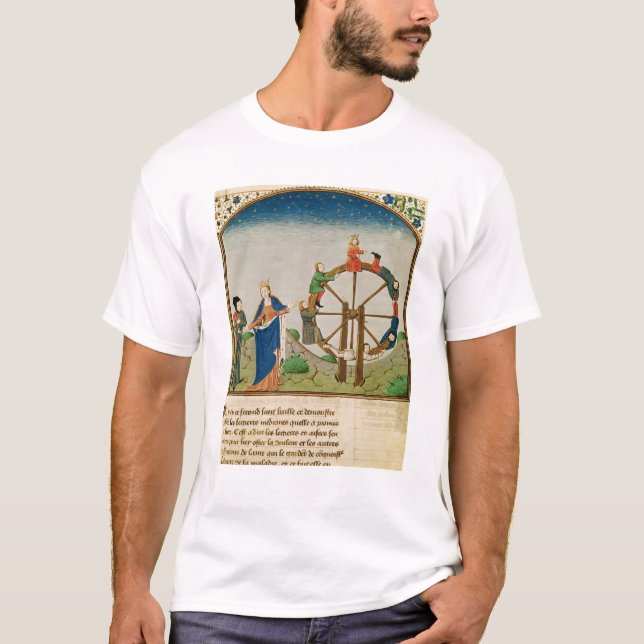 T-shirt Boethius com a roda da fortuna (Frente)