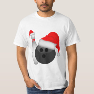 T-shirt Bola de boliche de Natal e Pin