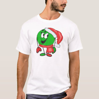 T-shirt Bola de boliche do Natal feliz que veste um boné