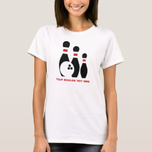T-shirt Bola de boliche e pinos feitos sob encomenda