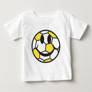T-shirt bola de futebol amarela rosto