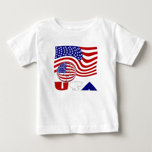 T-shirt Bola de Futebol com Bandeira dos EUA (Frente)