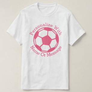 T-shirt Bola de futebol cor-de-rosa PERSONALIZADA