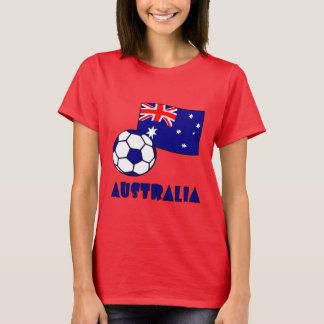 T-shirt Bola de Futebol da Austrália Azul e Bandeira 