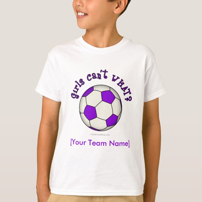 T-shirt Bola de futebol em roxo (Frente)