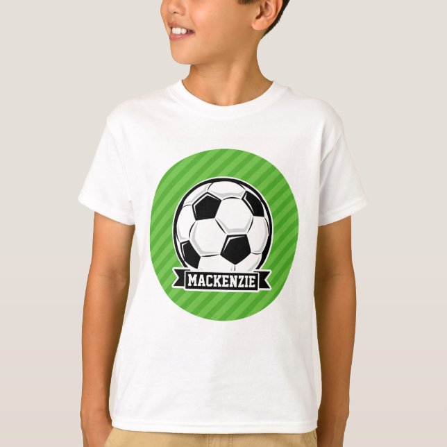 T-shirt Bola de futebol; faixas verdes (Frente)