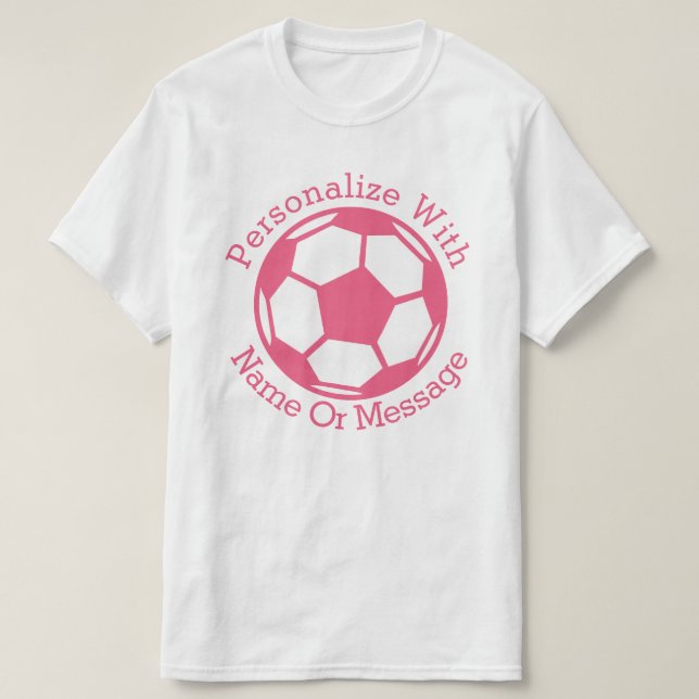 T-shirt Bola de Futebol Rosa PERSONALIZADA (Frente do Design)