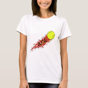 T-shirt bola de tênis ace em chamas fogo