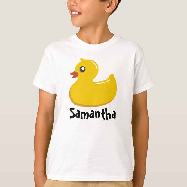 T-shirt Bolhas Ducky/azuis de borracha bonitos (Frente)