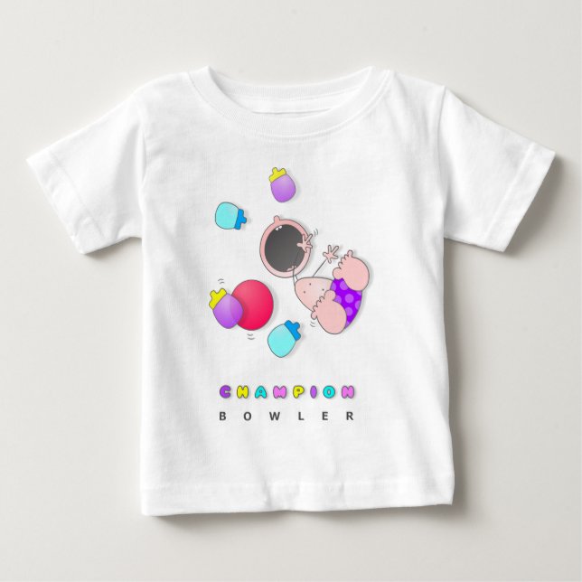 T-shirt Boliche engraçada de rolamento dos desenhos (Frente)