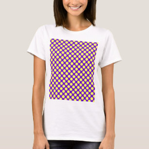 T-shirt Bolinhas Amarelas com Estilhaço de Fundo Roxo