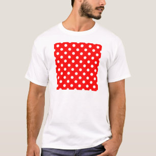 T-shirt Bolinhas - branco no vermelho