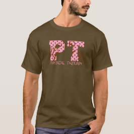 T-shirt bolinhas cor-de-rosa e castanhas