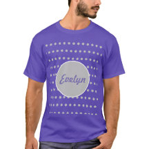 T-Shirt Bolinhas Personalizada (Lavanda e Cinza)