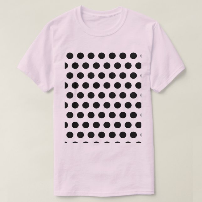 T-Shirt bolinhas (rosa e preto) (Frente do Design)