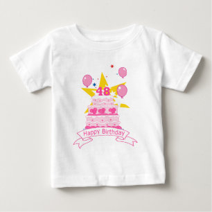 T-shirt Bolo de aniversário de 48 anos
