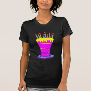 T-shirt Bolo-de-Aniversário Rosa Gigante
