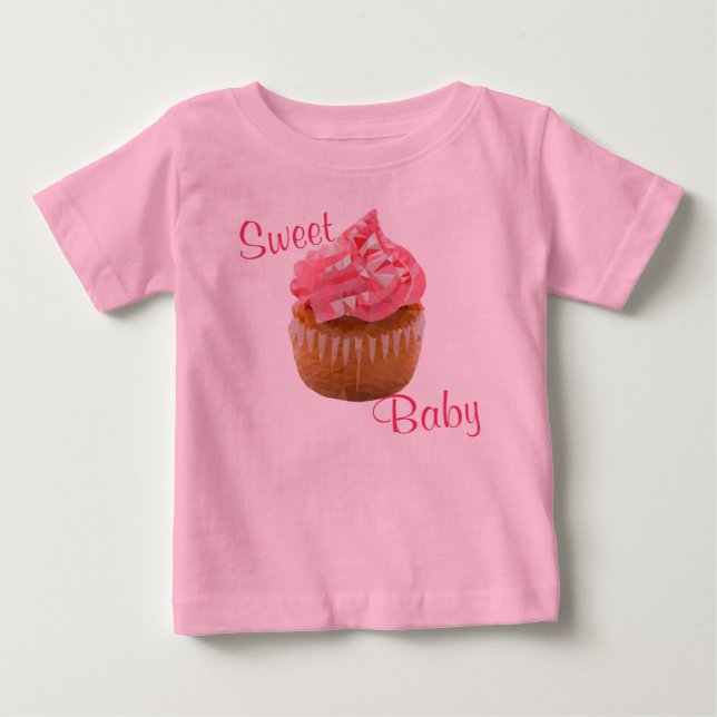 T-shirt Bolo Geométrico Rosa Doce Bebê (Frente)