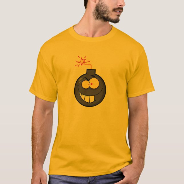T-shirt Bomba amarelo alaranjado dos desenhos animados (Frente)