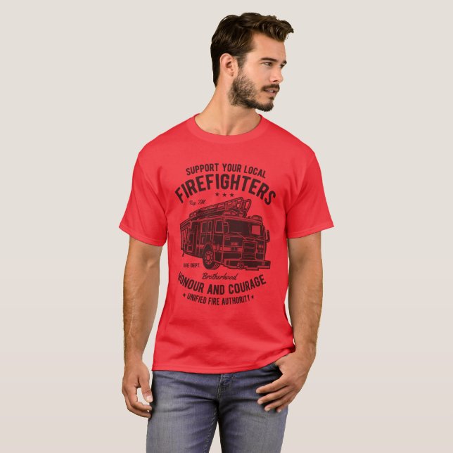 T-SHIRT BOMBEIRO - CARRO DE BOMBEIROS (Frente Completa)