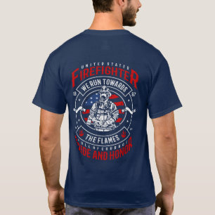 T-shirt Bombeiro Patriótico Estados Unidos
