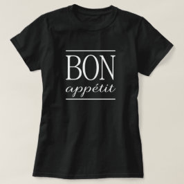 T-shirt BON APPETIT Impressão de texto de tipografia branc