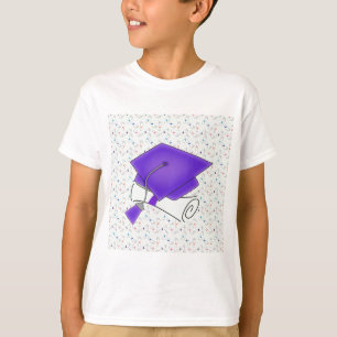 T-shirt Boné de formatura & diploma roxos, diplomas