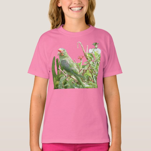 T-Shirt Boné de pássaro verde Lorikeet (Frente)