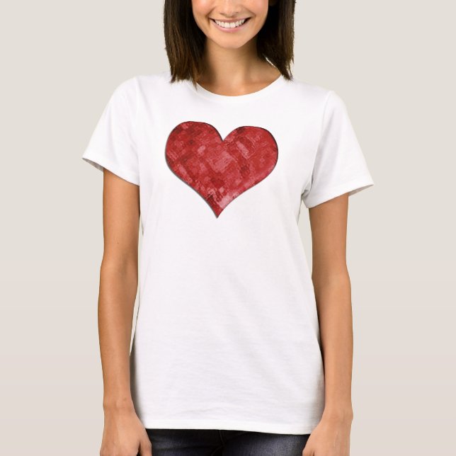 T-shirt Boneca de vidro vermelha do coração (Frente)