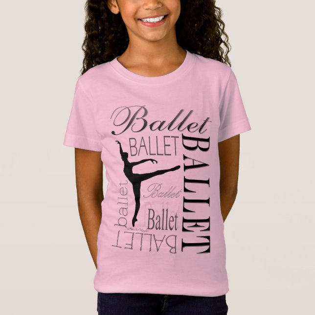 T-shirt Boneca T das meninas do balé - Arabesque (Frente)