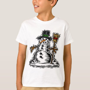T-shirt Boneco de neve bonito do feriado