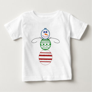 T-shirt Boneco de neve do ornamento - Capa longa da