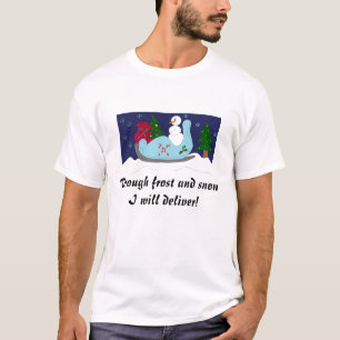 T-shirt Boneco de Neve em um Trenó