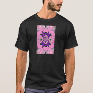 T-shirt Bonita Bebê Rosa Floral Roxo-Forte Arte-Motif