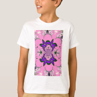 Bonita Bebê Rosa Floral Roxo-Forte Arte-Motif