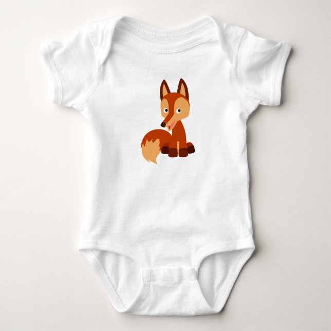 T-shirt Bonita Cunha Cartoon Fox Baby Bodyfit (Frente)