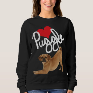 T-shirt Bonita Puggle Love Dog Mãe