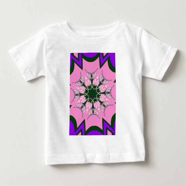 T-shirt Bonito bebê rosa púrpura motif monograma de (Frente)