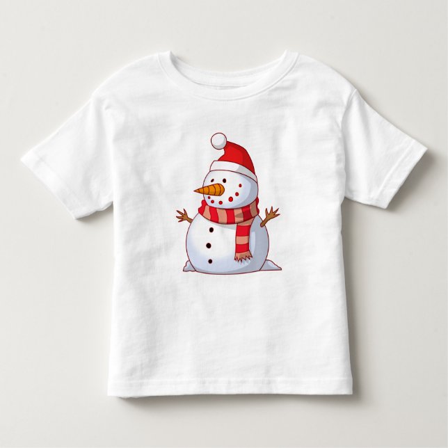 T-shirt Bonito boneco de neve de Natal (Frente)