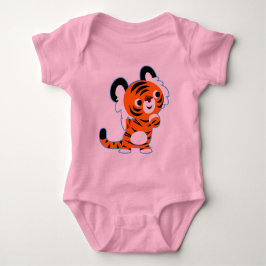 T-shirt Bonito Cartoon Interessado Tiger Baby Clothing