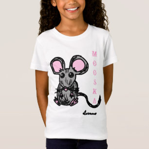 T-shirt bonito da boneca das meninas do rato de