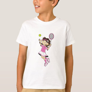 T-shirt bonito da menina do tênis