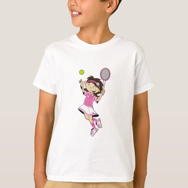 T-shirt bonito da menina do tênis (Frente)