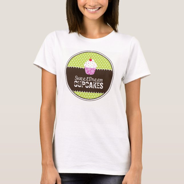 T-shirt bonito da padaria do cupcake (Frente)