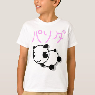 t-shirt bonito da panda do estilo do anime - rosa