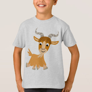 T-shirt bonito das crianças da cabra dos desenhos
